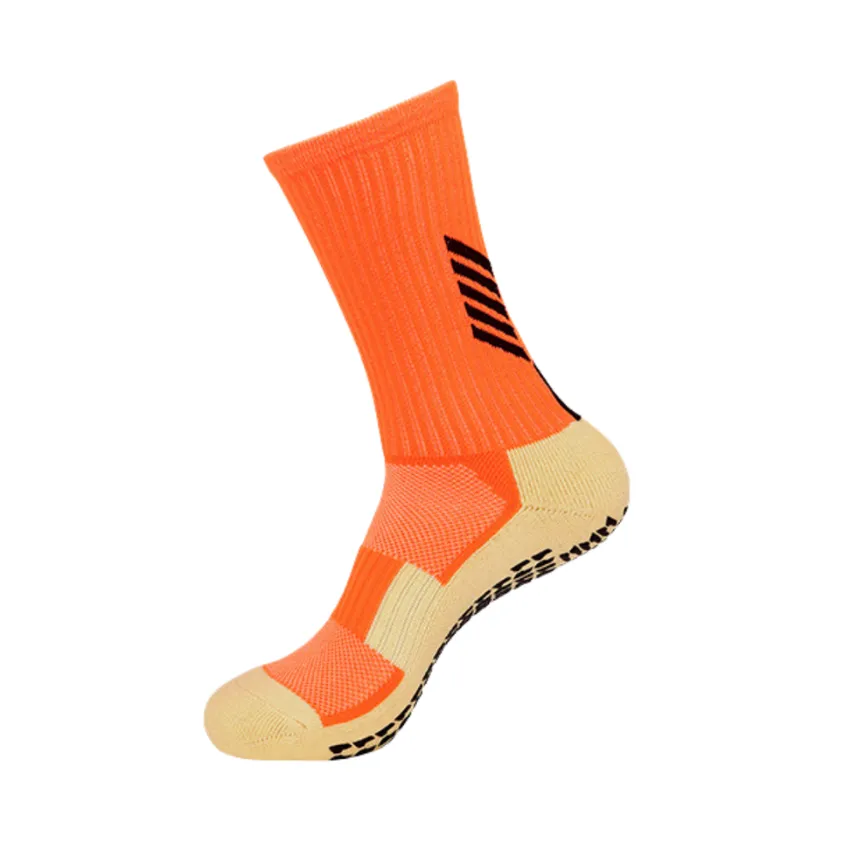 3 Pack Mens Football Grip Socks Orange