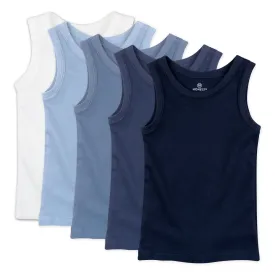 5-Pack Organic Cotton Sleeveless Muscle T-Shirts