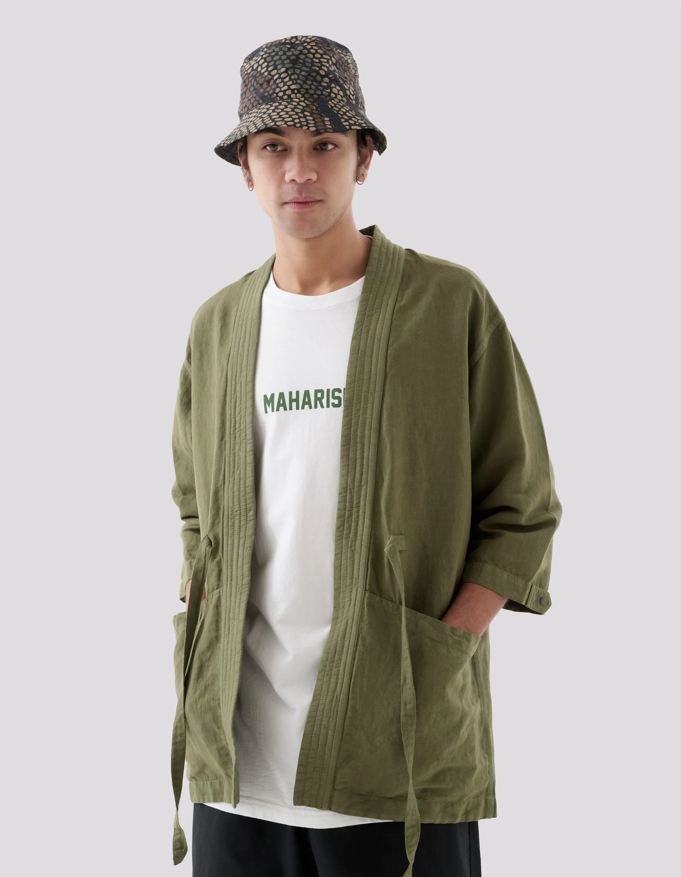 5088 Hemp Summer Kimono Olive