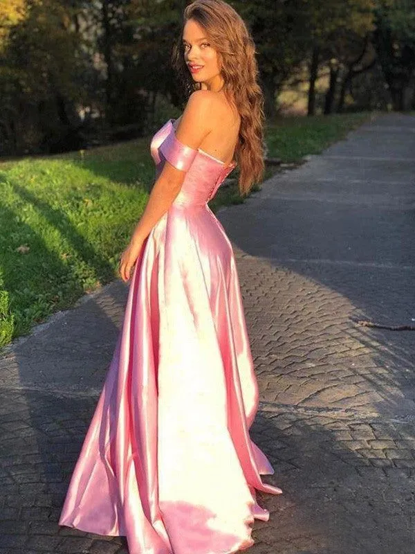 A-Line Off-the-Shoulder Long Prom Dress Formal Evening Dresses,DP0254