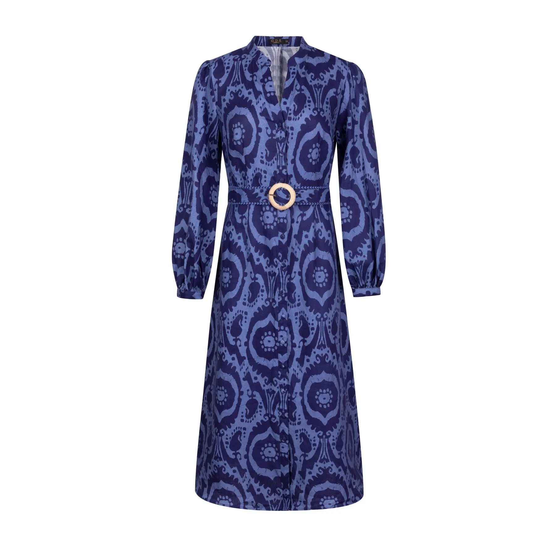 Ada Midi Linen Dress - Blue - GDS