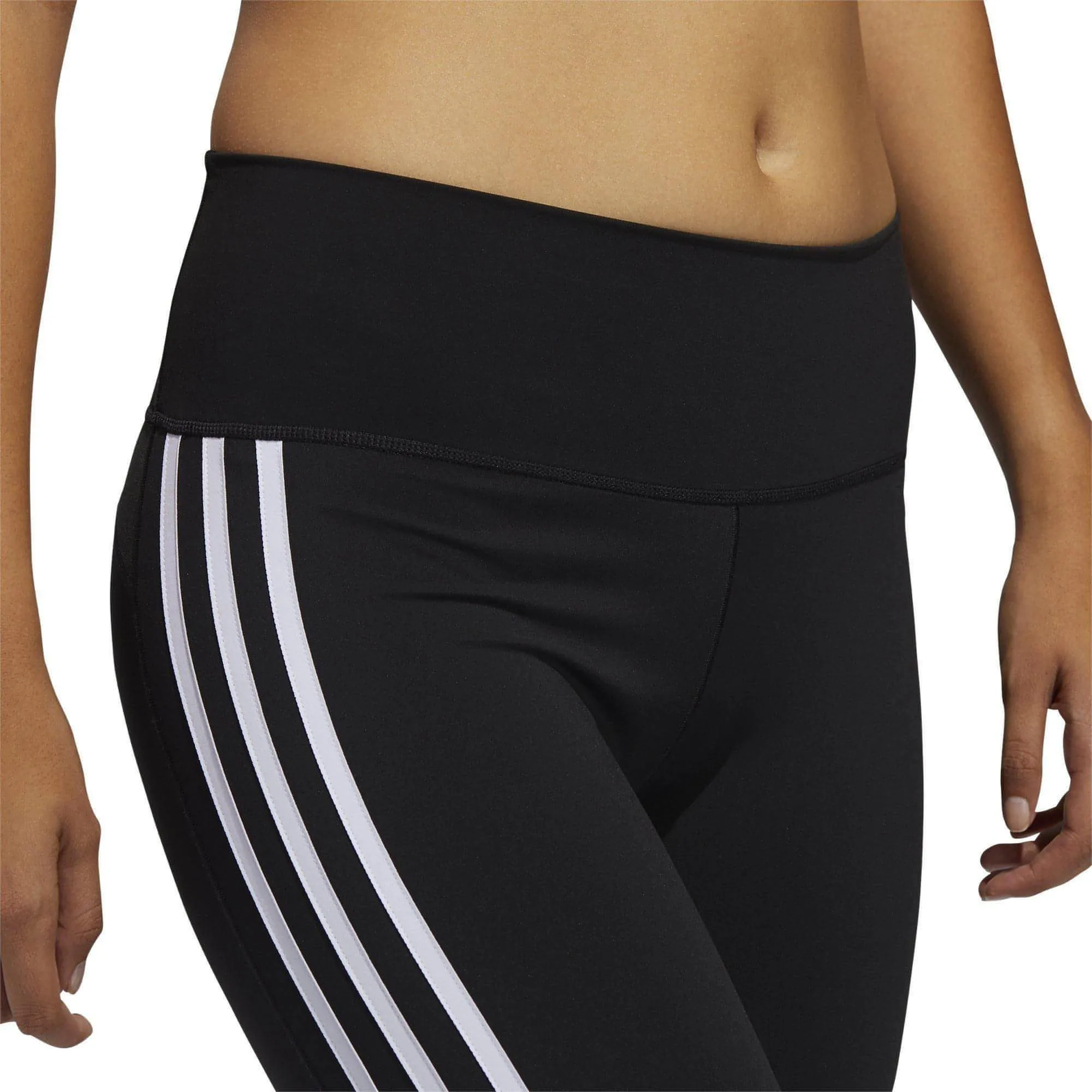 adidas Believe This 2.0 3 Stripes High Rise Womens 7/8 Training Tights - Black