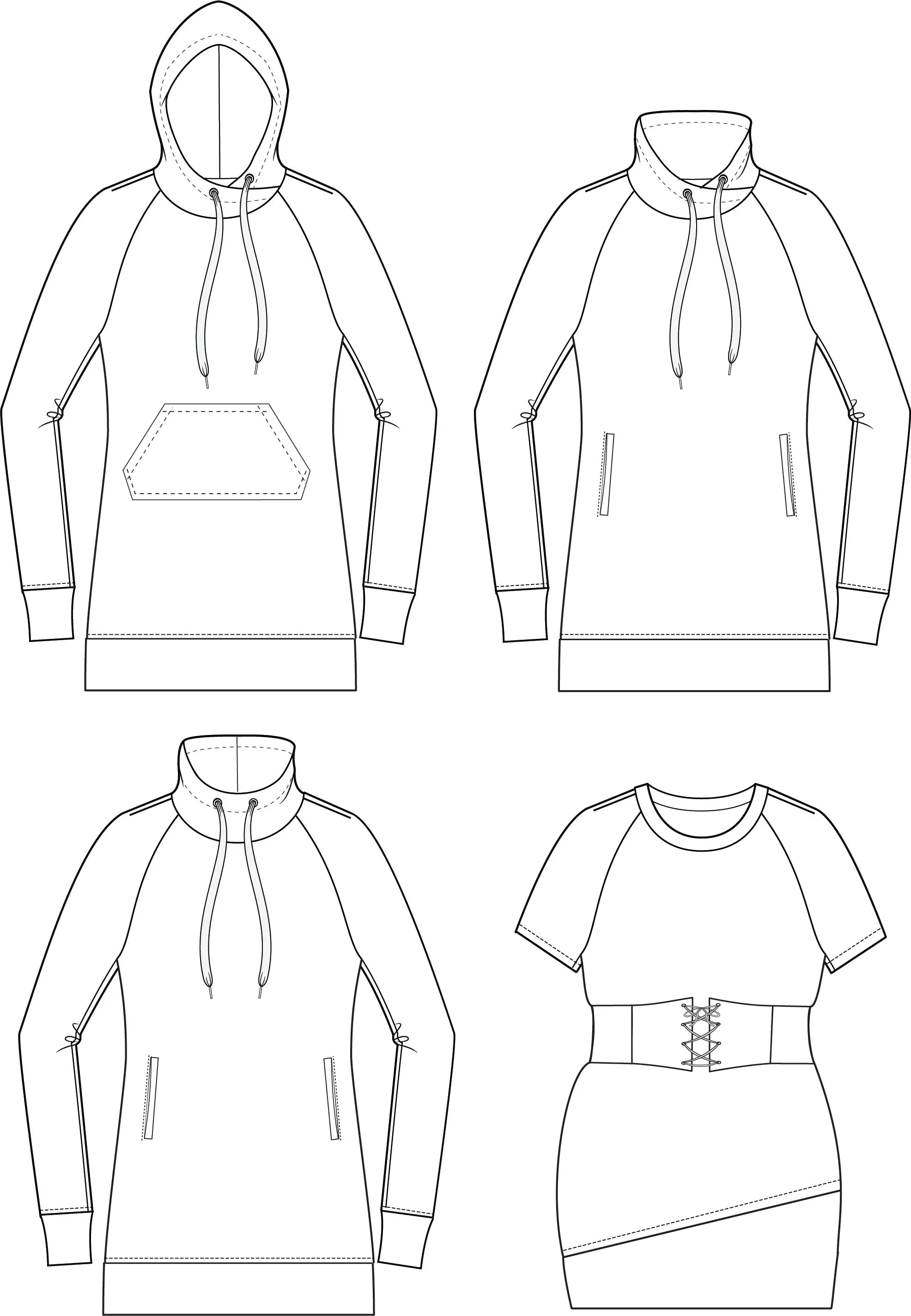 Alta Sweatshirt Dress PDF Pattern Sizes B - M