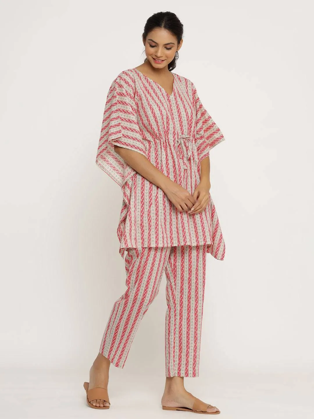 Arrow Stripes on Grey Kaftan Pyjama