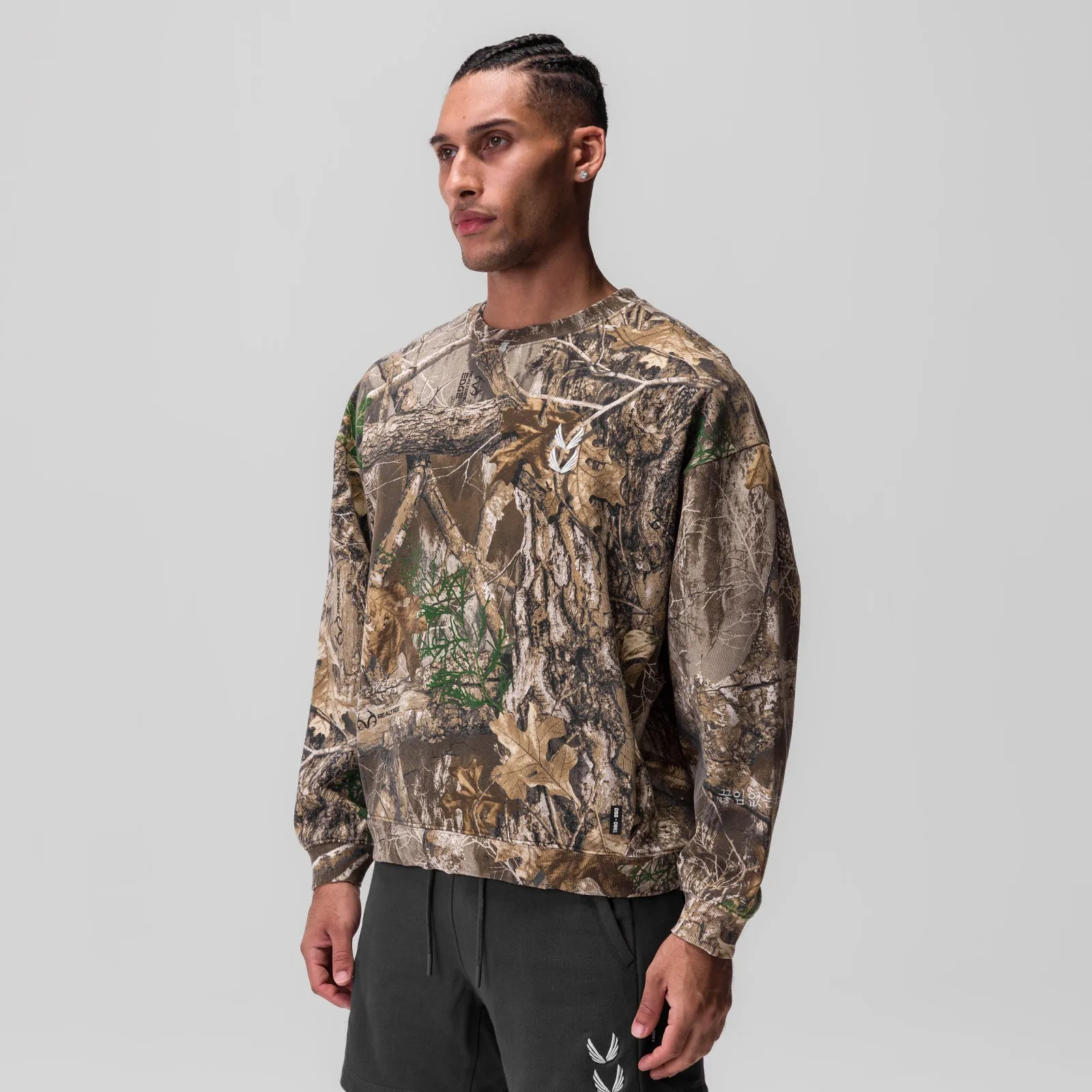 ASRV Tech Essential Distressed Crewneck - Realtree Camo