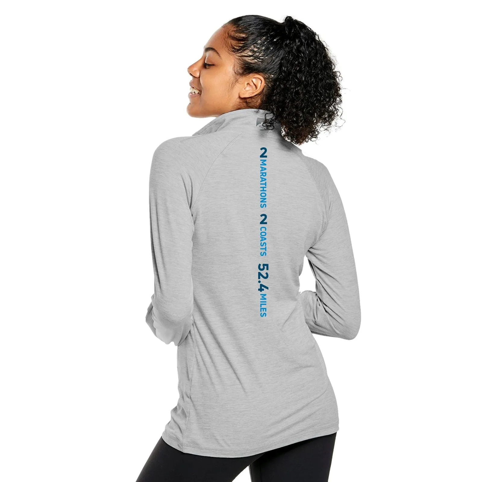 B2BS Women's Tech 1/4 Zip -Light Heather Grey- Boston 2 Big Sur