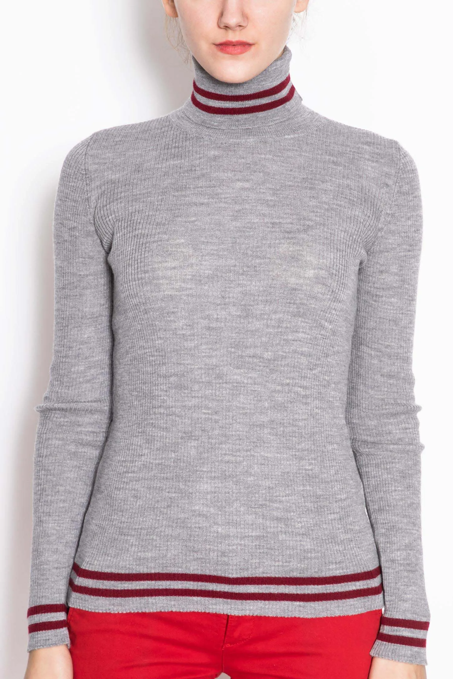 Banded Turtleneck Pullover