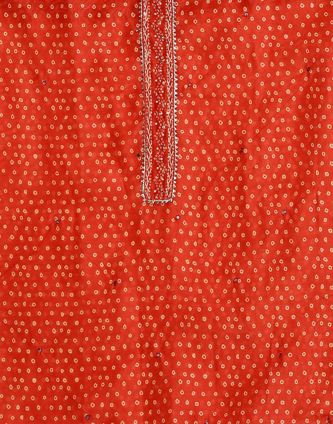 Bandhani Printed Chanderi Unstitched Suit Piece With Dupatta