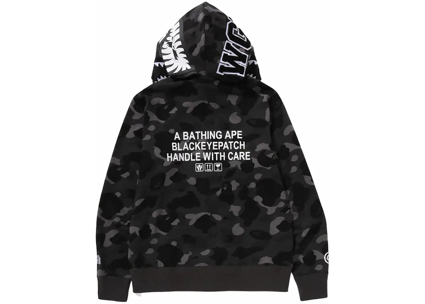 Bape x Black Eye Patch Colour Camo Shark Full Zip Hoodie 'Black'