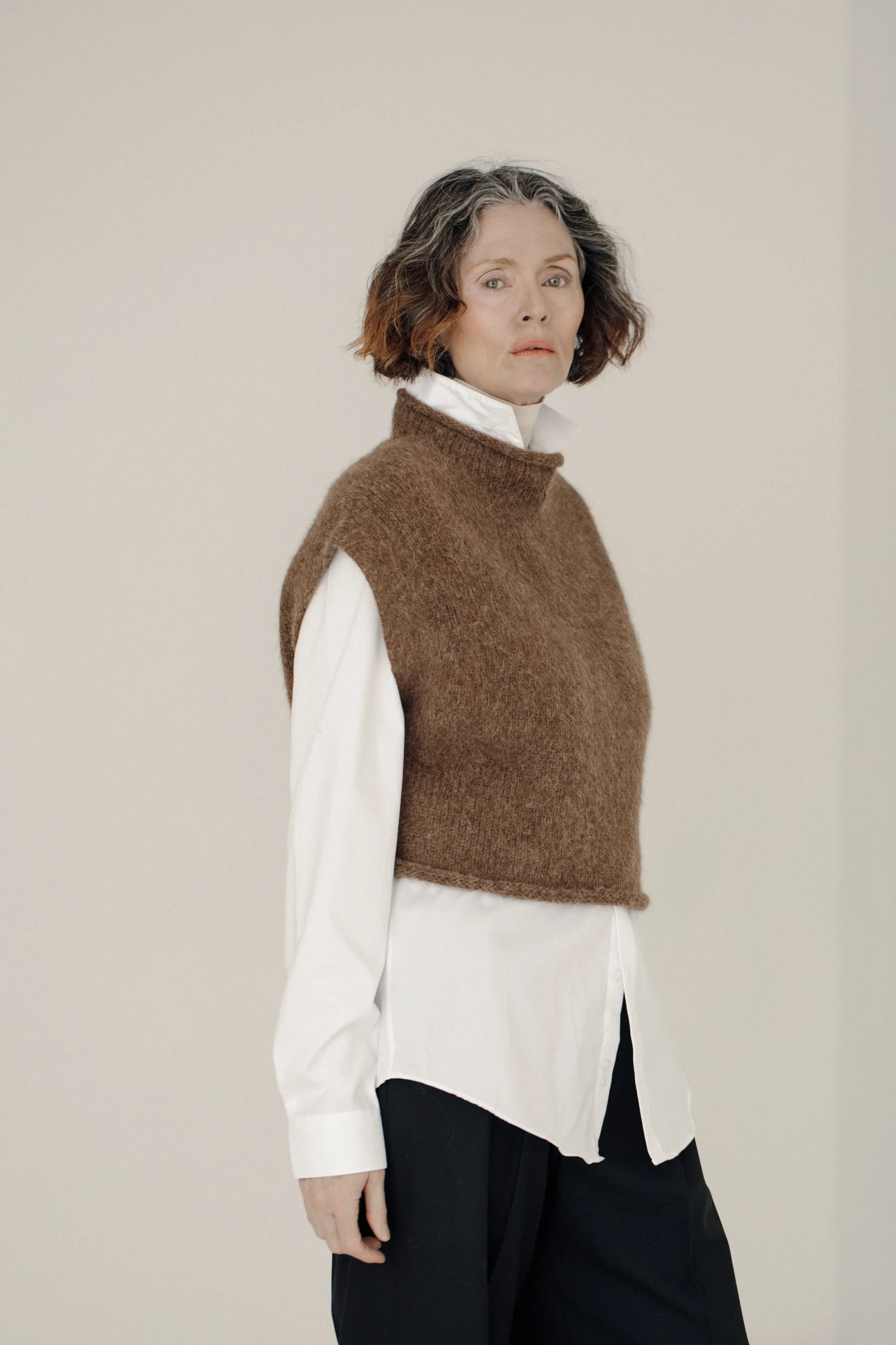 Bare Knitwear | Iris Vest in Saddle