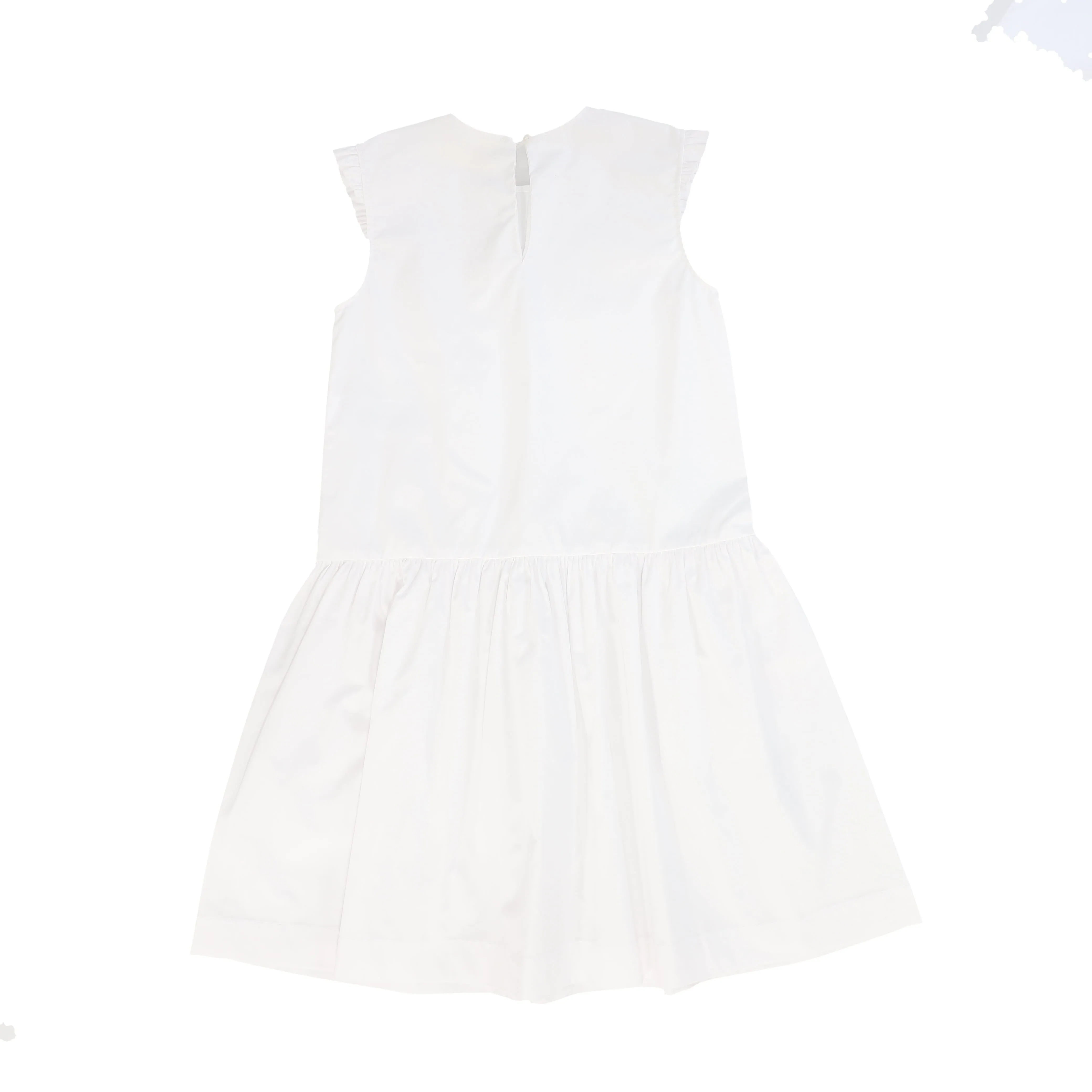 BE FOR ALL WHITE RUFFLE TRIM DRESS [FINAL SALE]