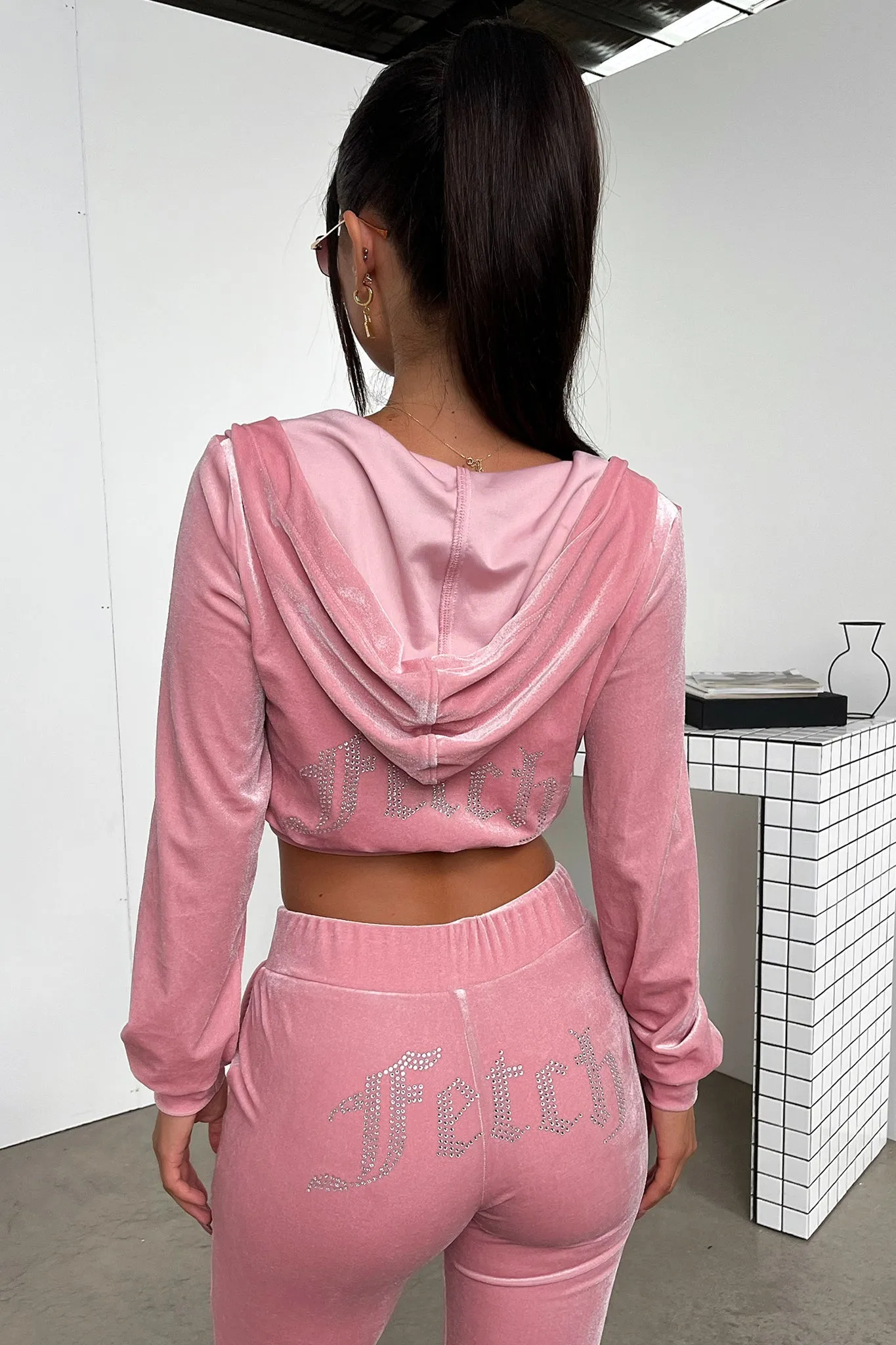 Beba Cropped Hoodie - Pink