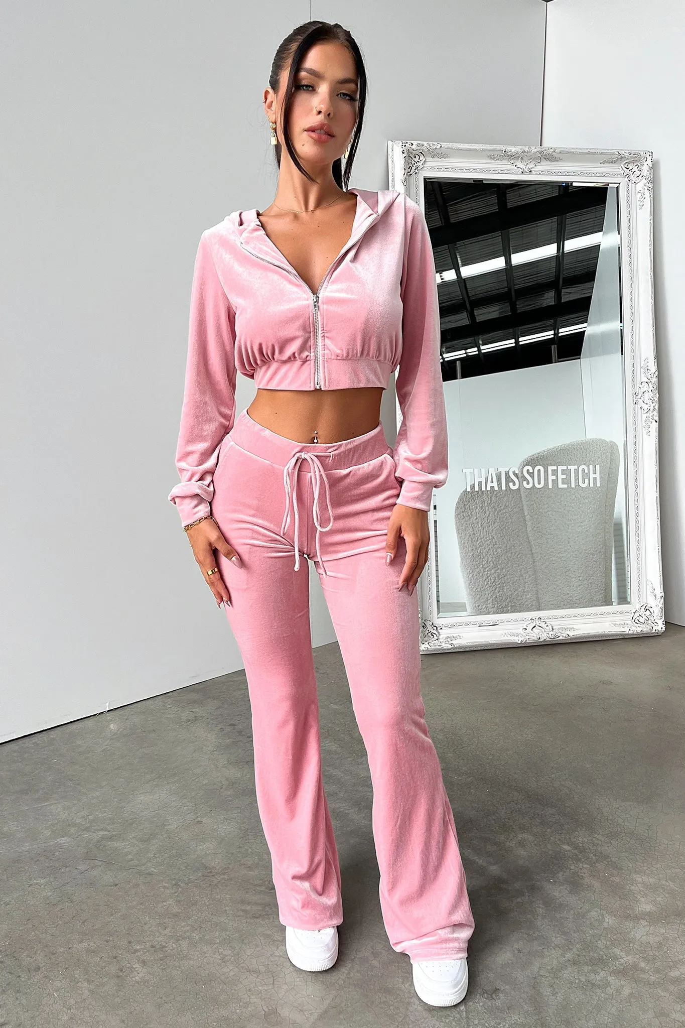 Beba Cropped Hoodie - Pink