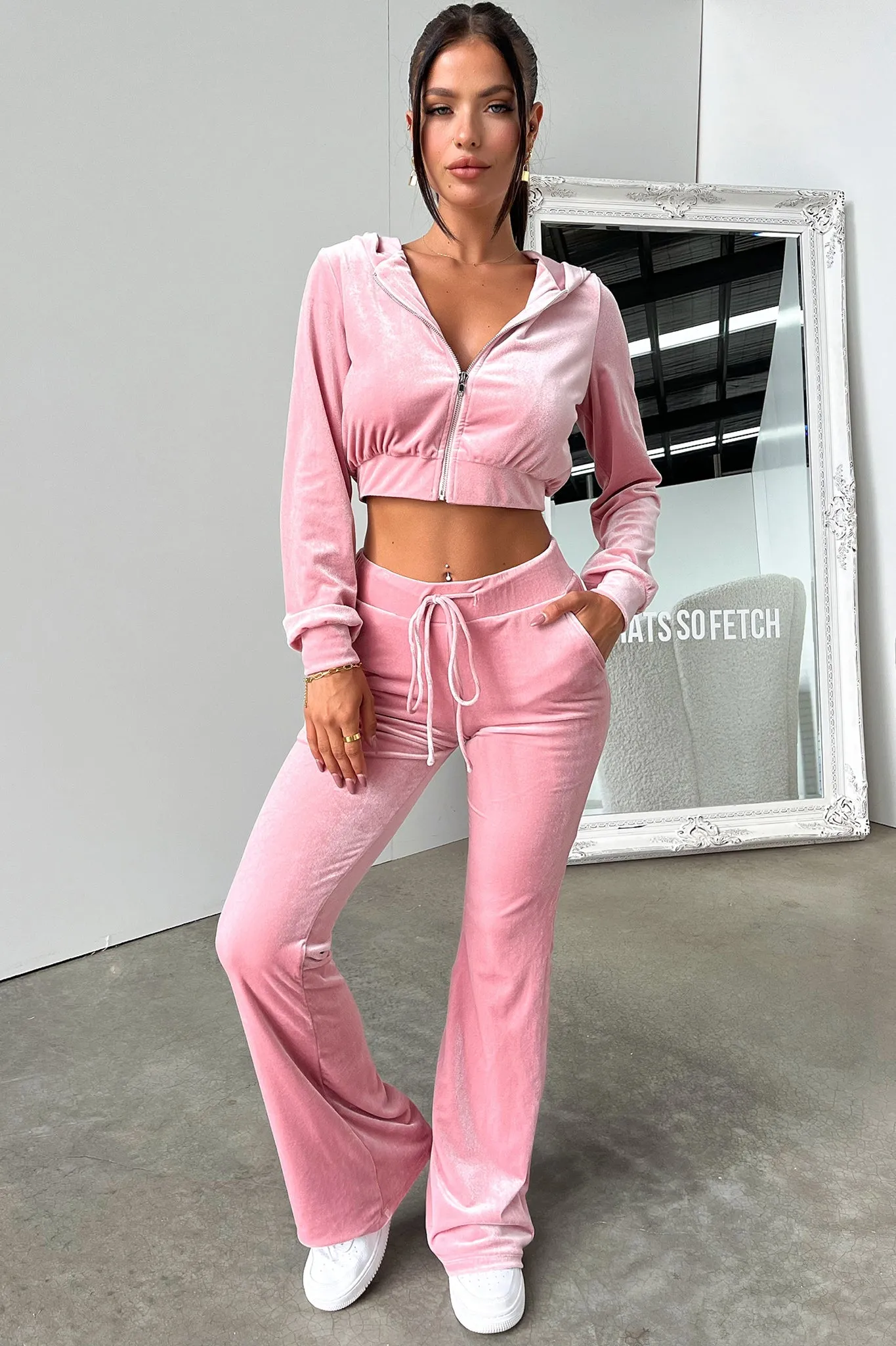 Beba Cropped Hoodie - Pink