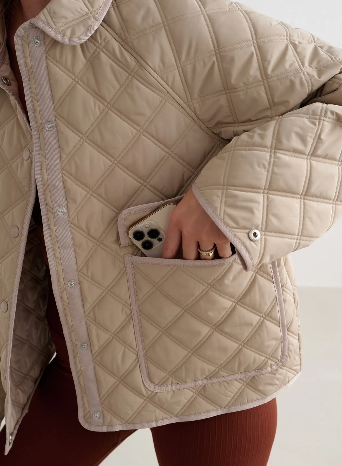 Beige Quilted Femme Jacket