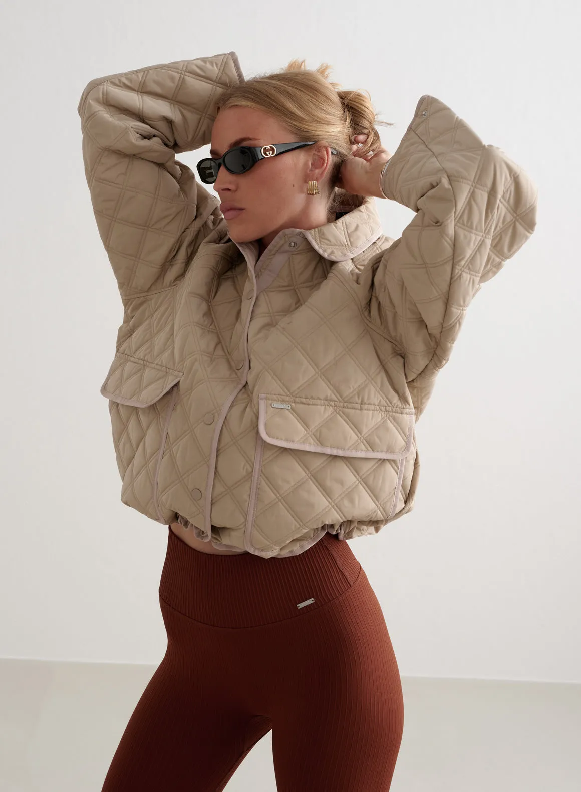 Beige Quilted Femme Jacket