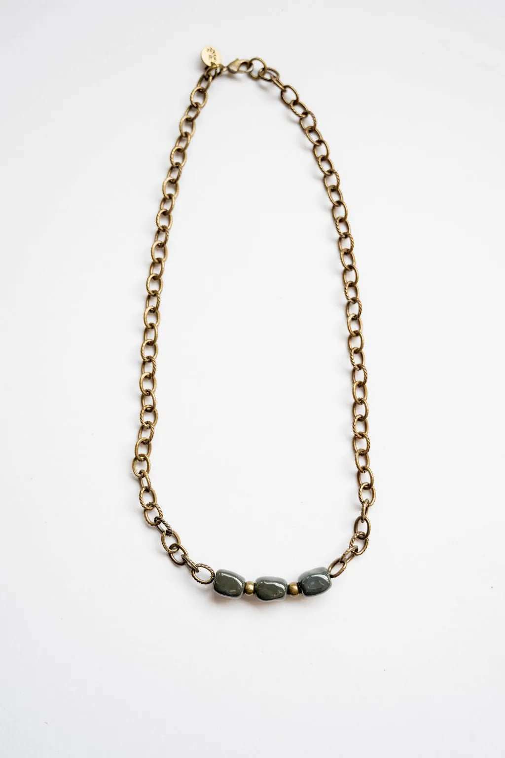 Bel Koz Simple Elongated Clay Bead Necklace