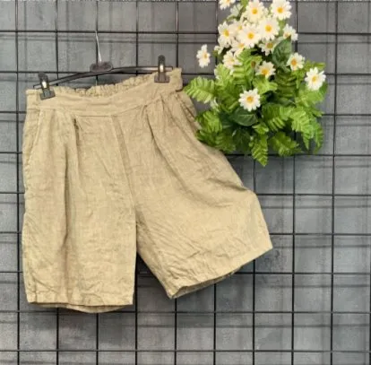 BEYOND CAPRI 100% LINEN SHORTS