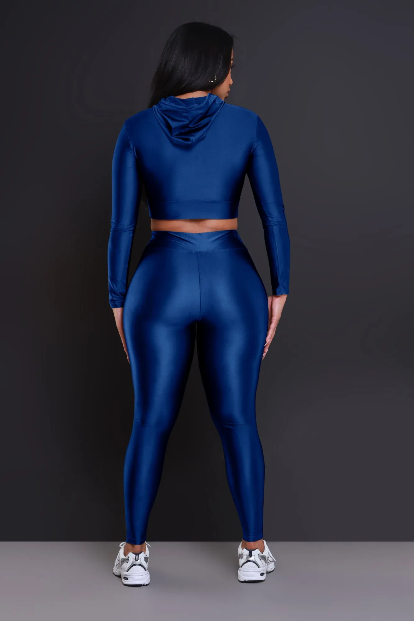 Big Ego Cropped Hooded Legging Set - Royal Blue