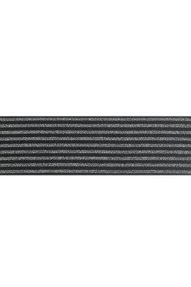 Black Patterned Webbing Polyester Woven Elastic with Lurex Thread