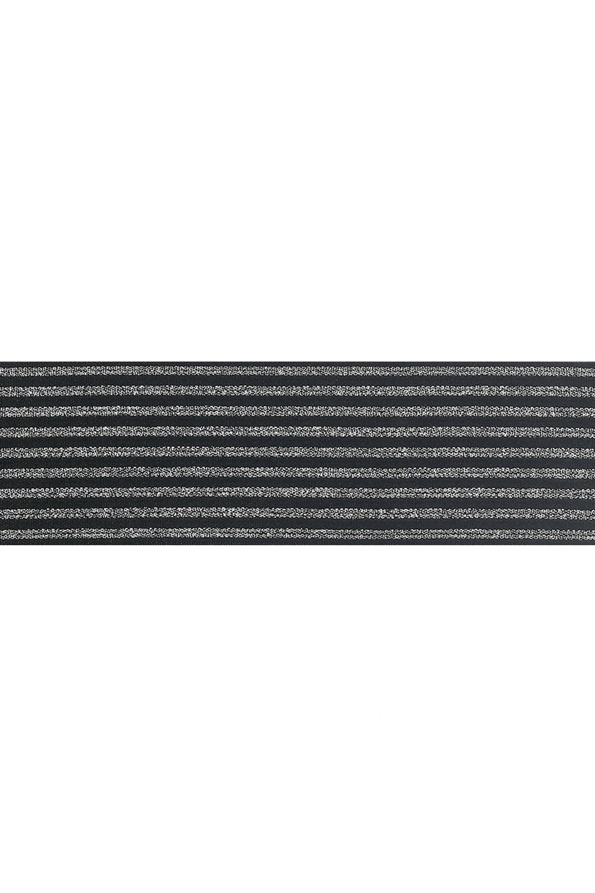 Black Patterned Webbing Polyester Woven Elastic with Lurex Thread