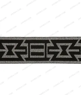 Black with Shiny Metallic Silver Rivil-Civil Glitter Elastic