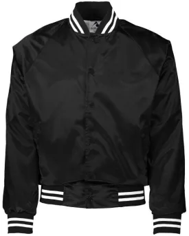 Blank Satin Striped Baseball Jacket