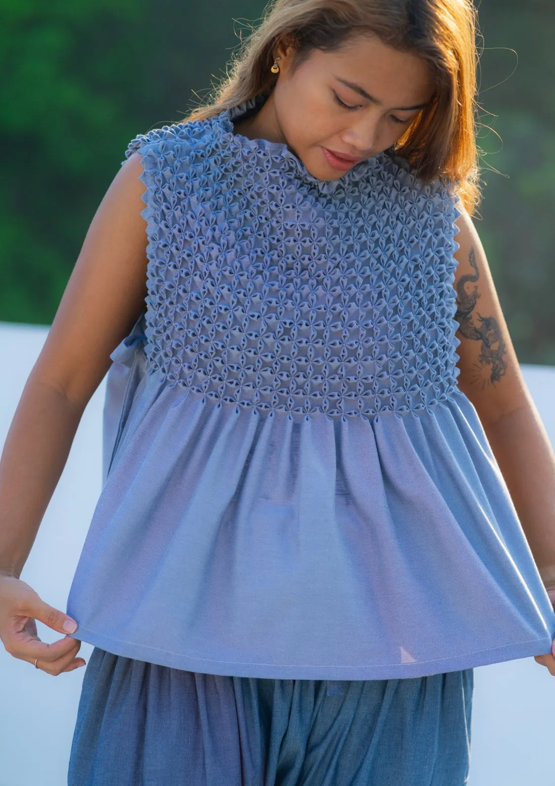 bloom bib top - gray