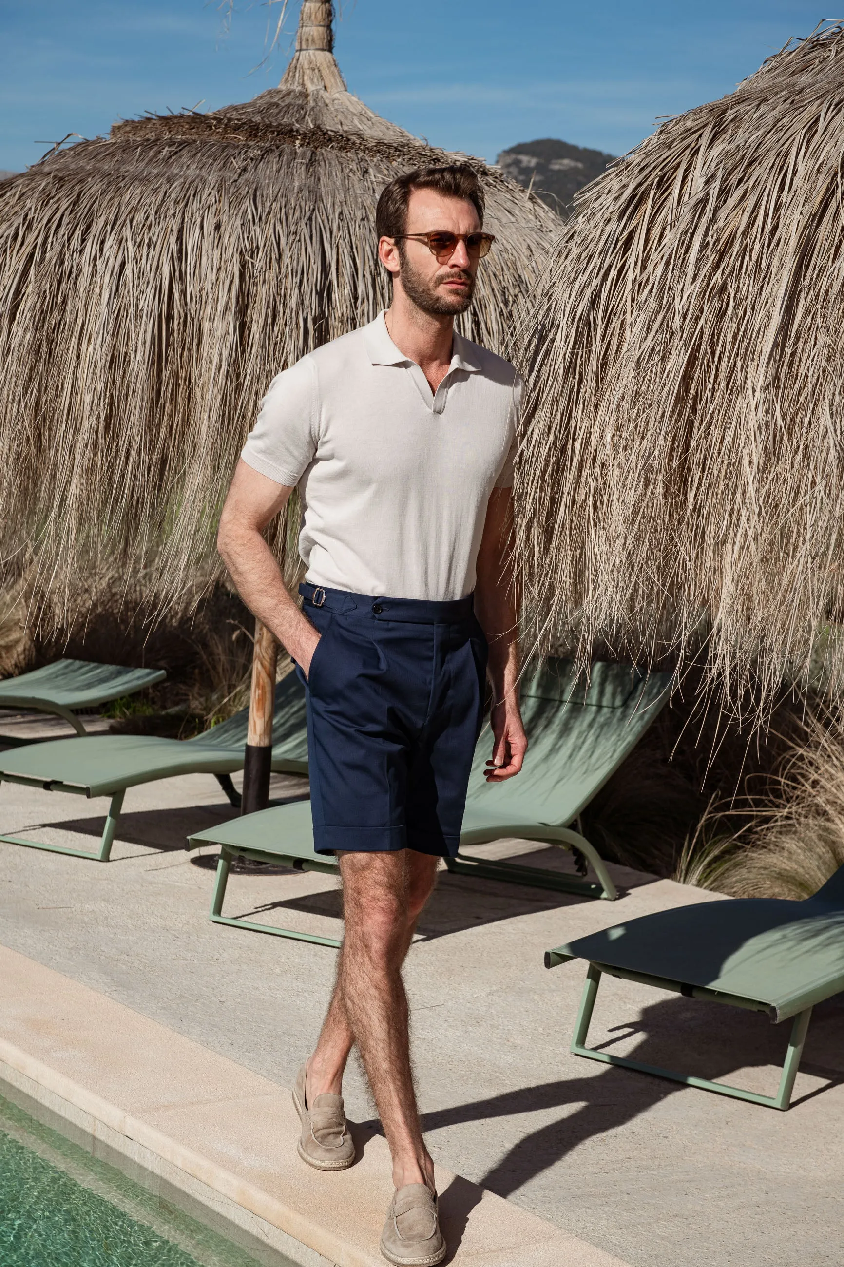 Blue cotton shorts - Made in Italy