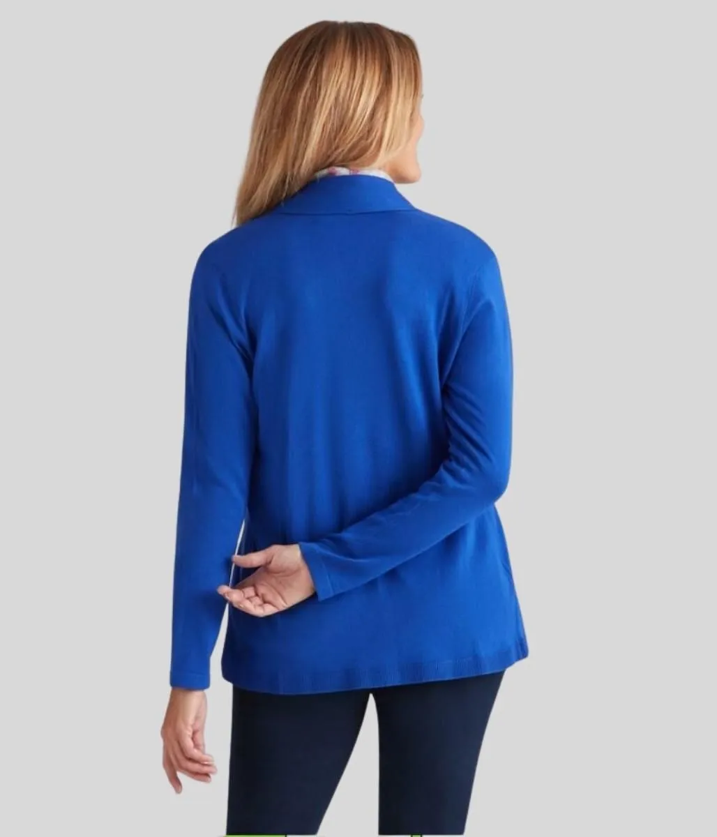 Blue Rib Collar Cardigan