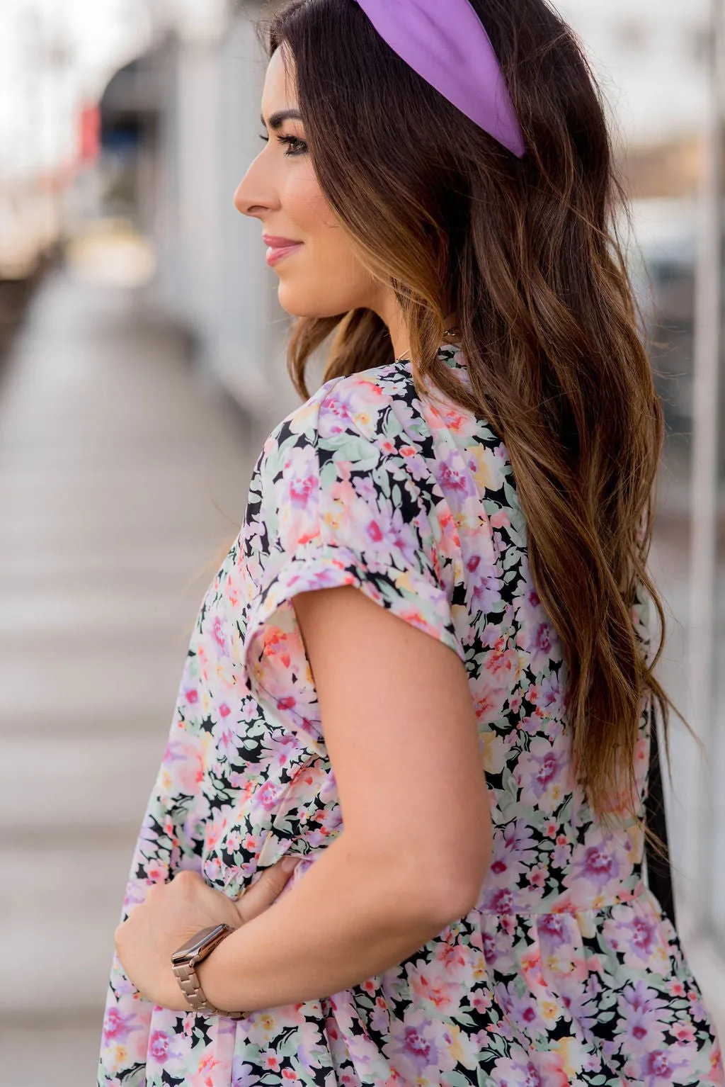 Bold Floral Babydoll Dress