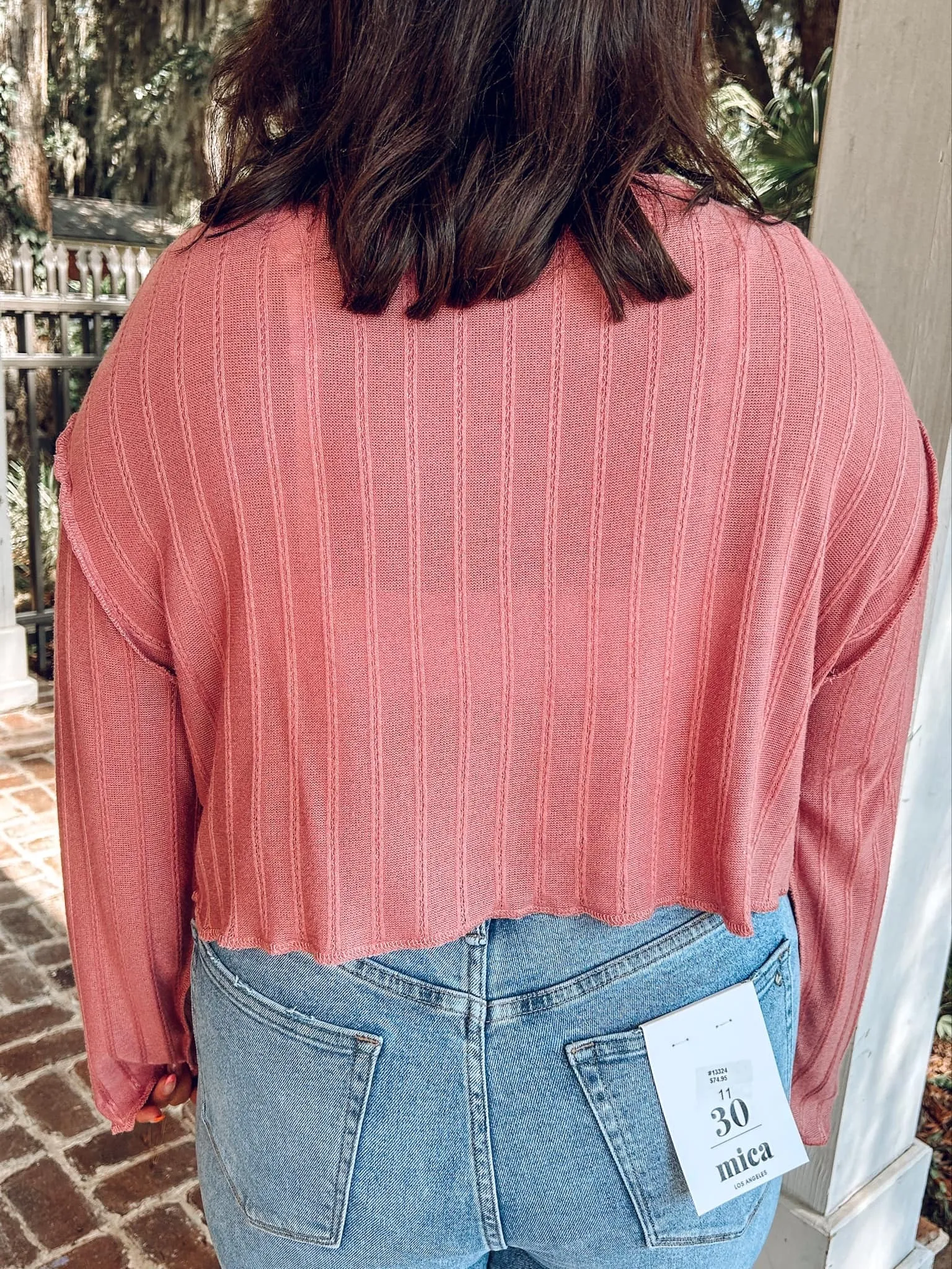 Boxy Ribbed Crop | Mauve