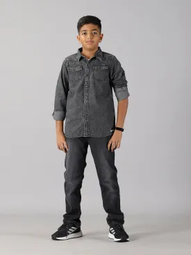 Boys Double Pocket Denim Shirt & Denim Pant Set