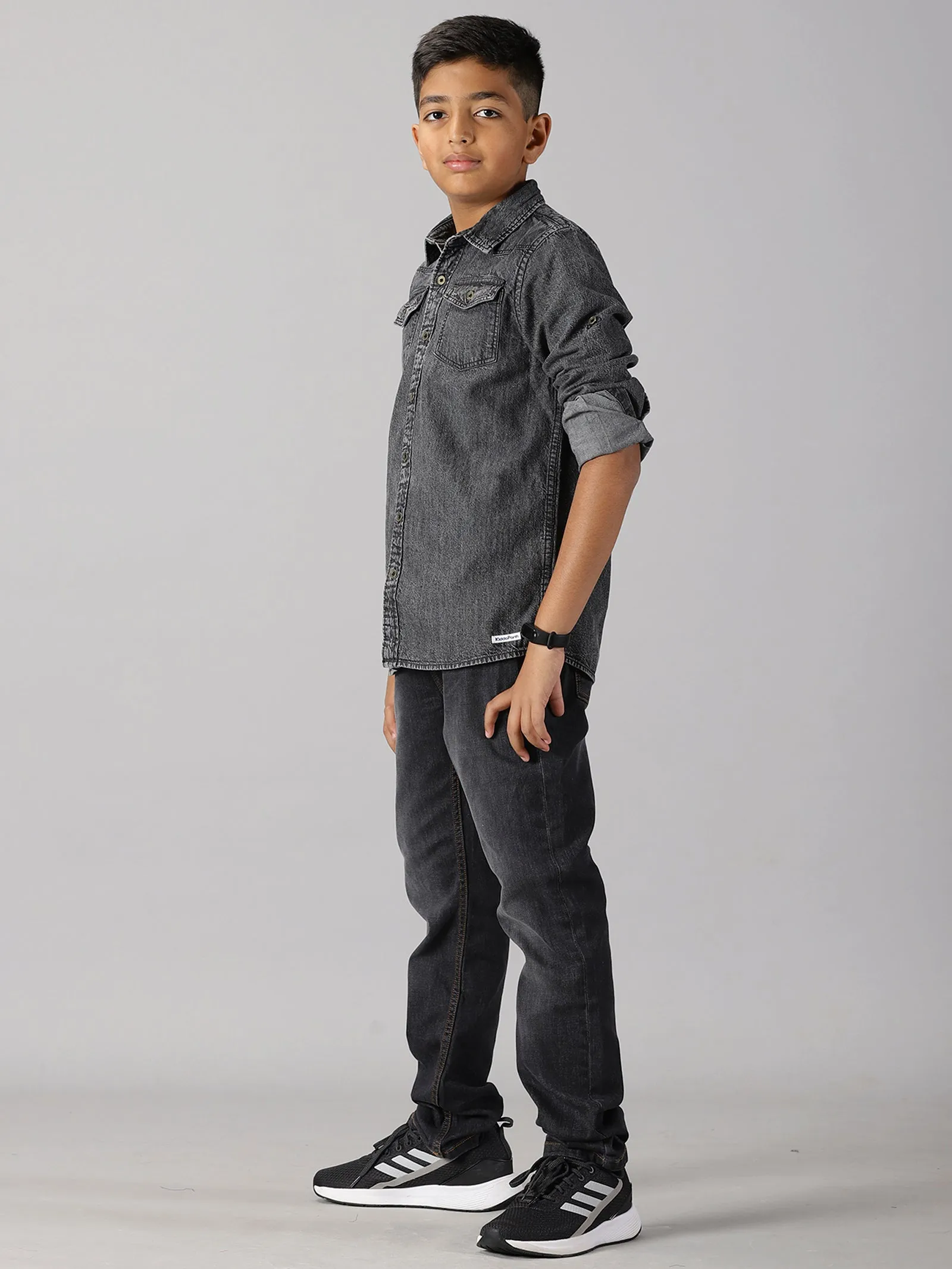 Boys Double Pocket Denim Shirt & Denim Pant Set