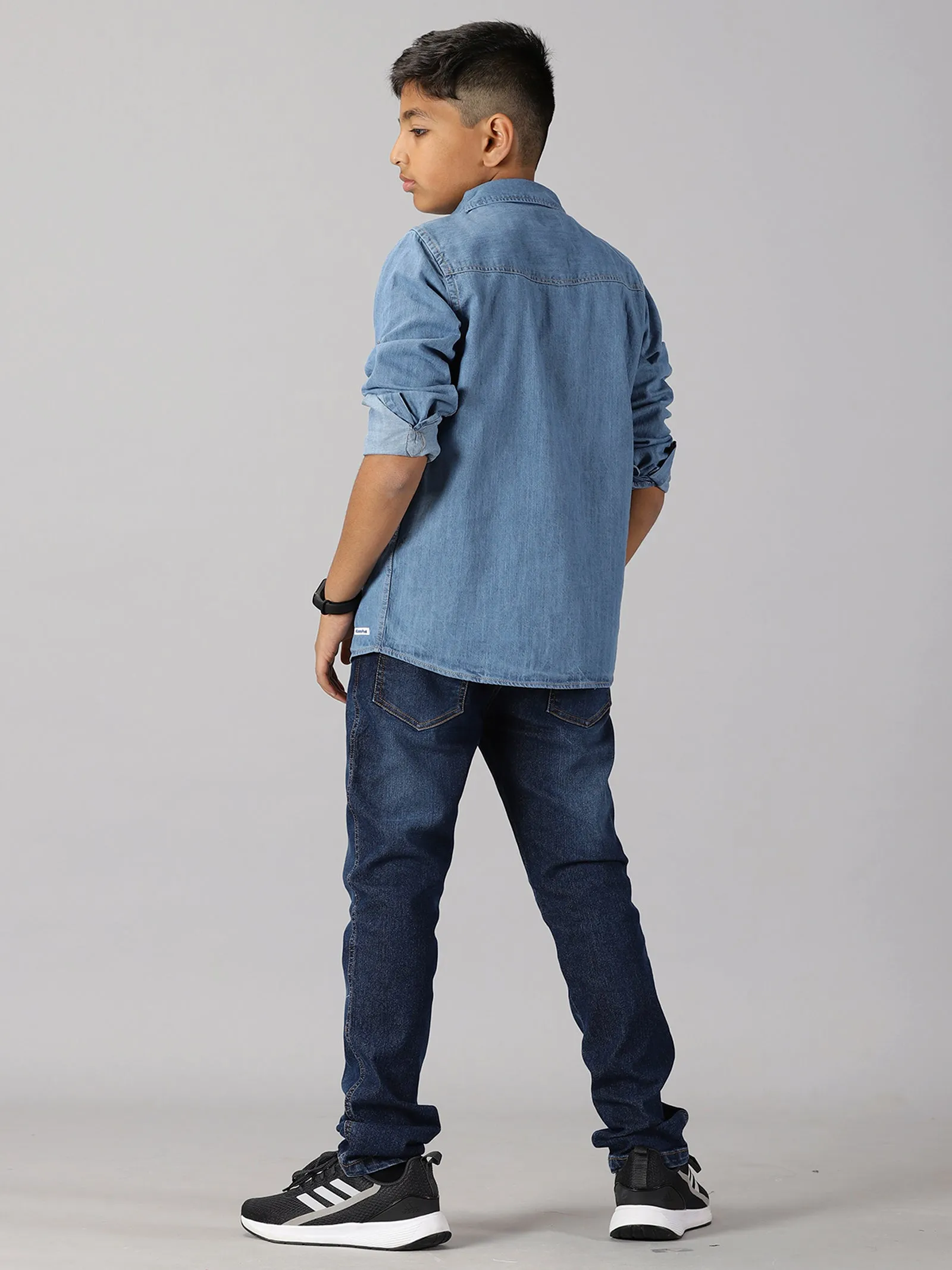 Boys Double Pocket Denim Shirt & Denim Pant Set