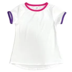 Bridget Basic T-Shirt - White/Pink/Purple