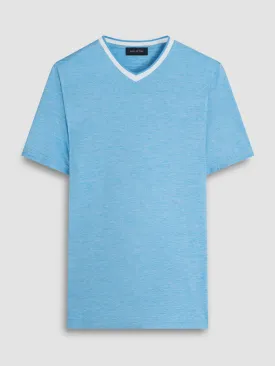 Bugatchi Lux V-Neck T-Shirt, Azure