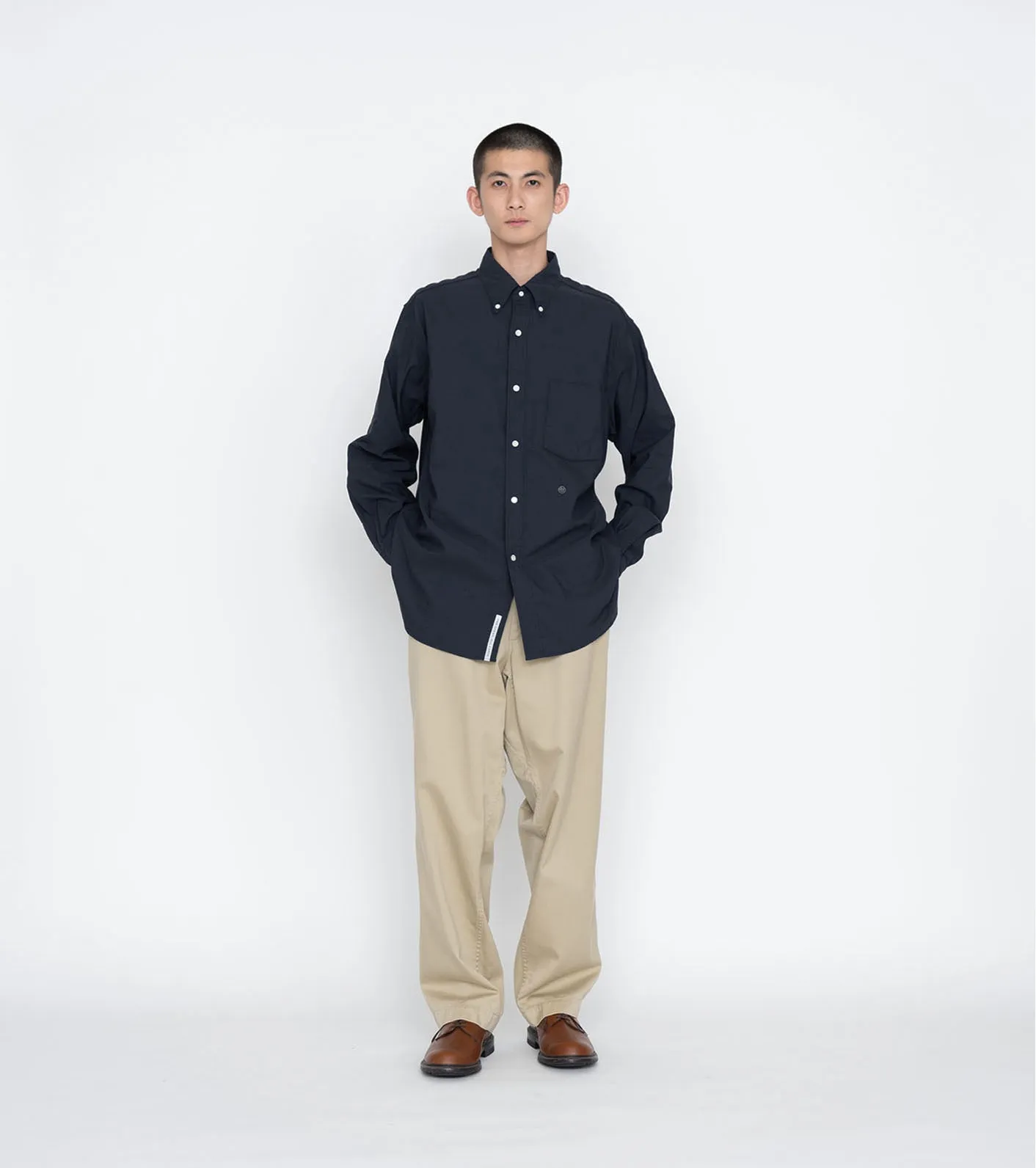 Button Down Wind Shirt - Dark Navy