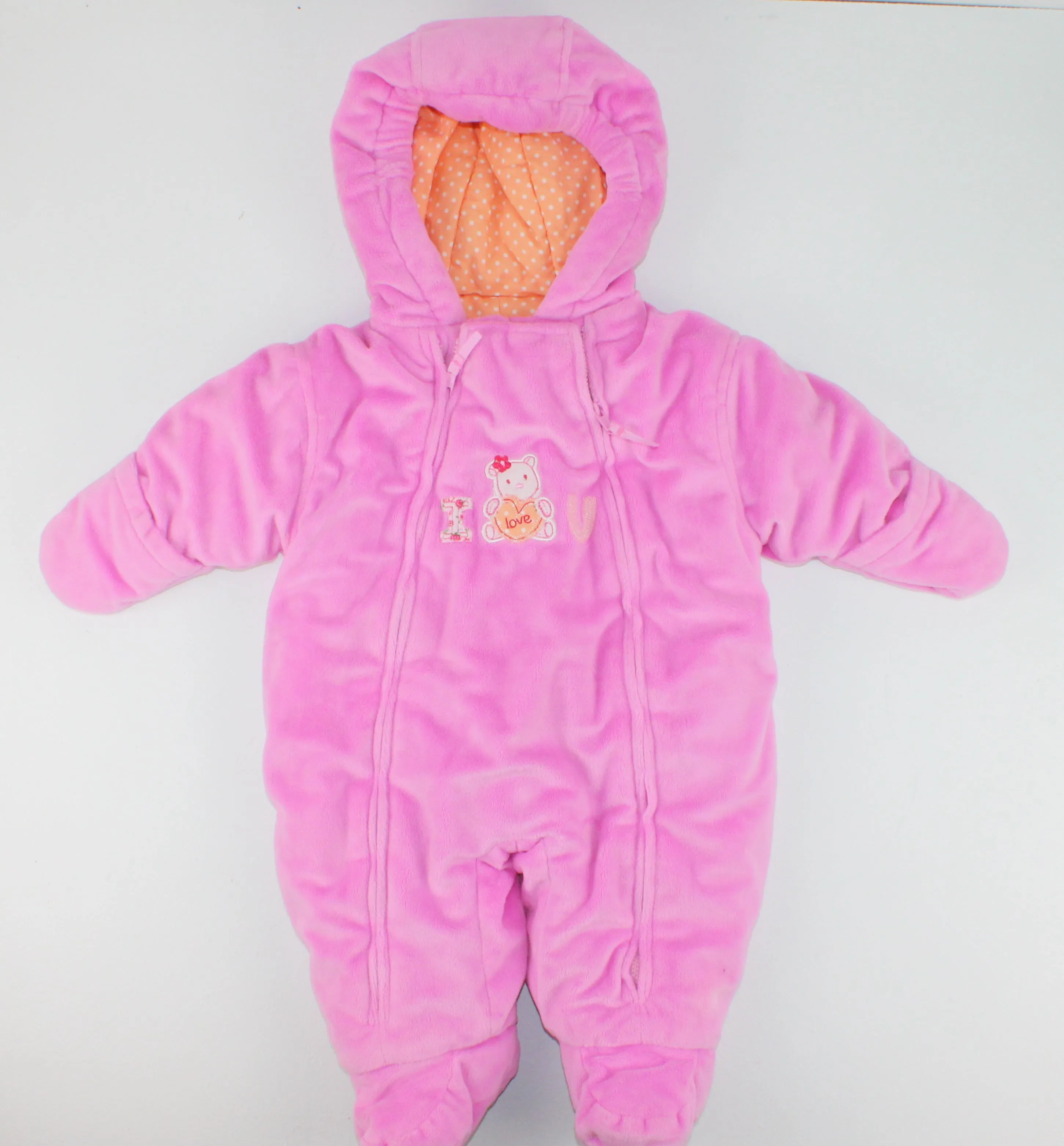 CARTERS THICK FLEECY PINK "I LOVE YOU" OUTERWEAR 3-6M EUC