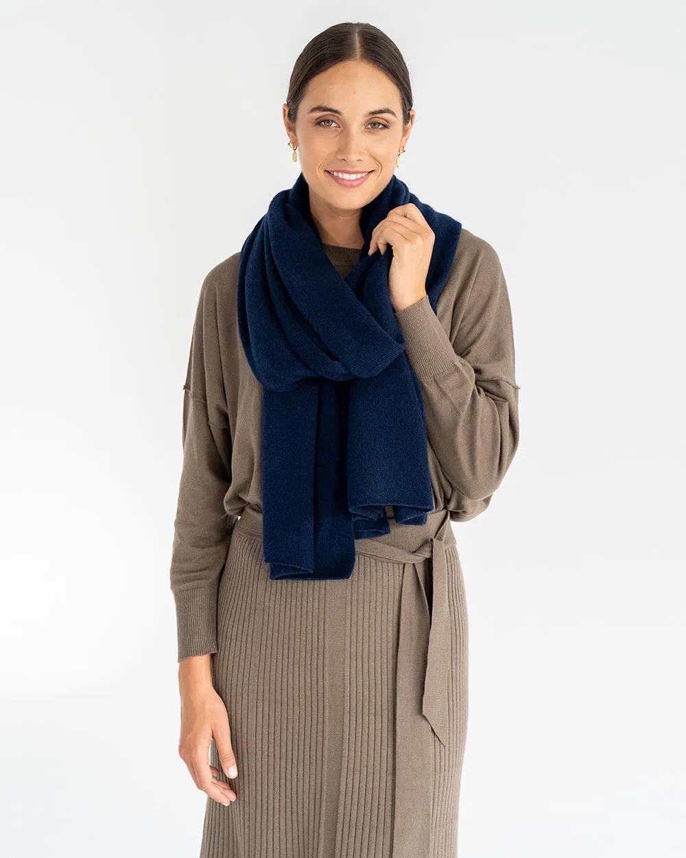 Cashmere Travel Wrap - Navy