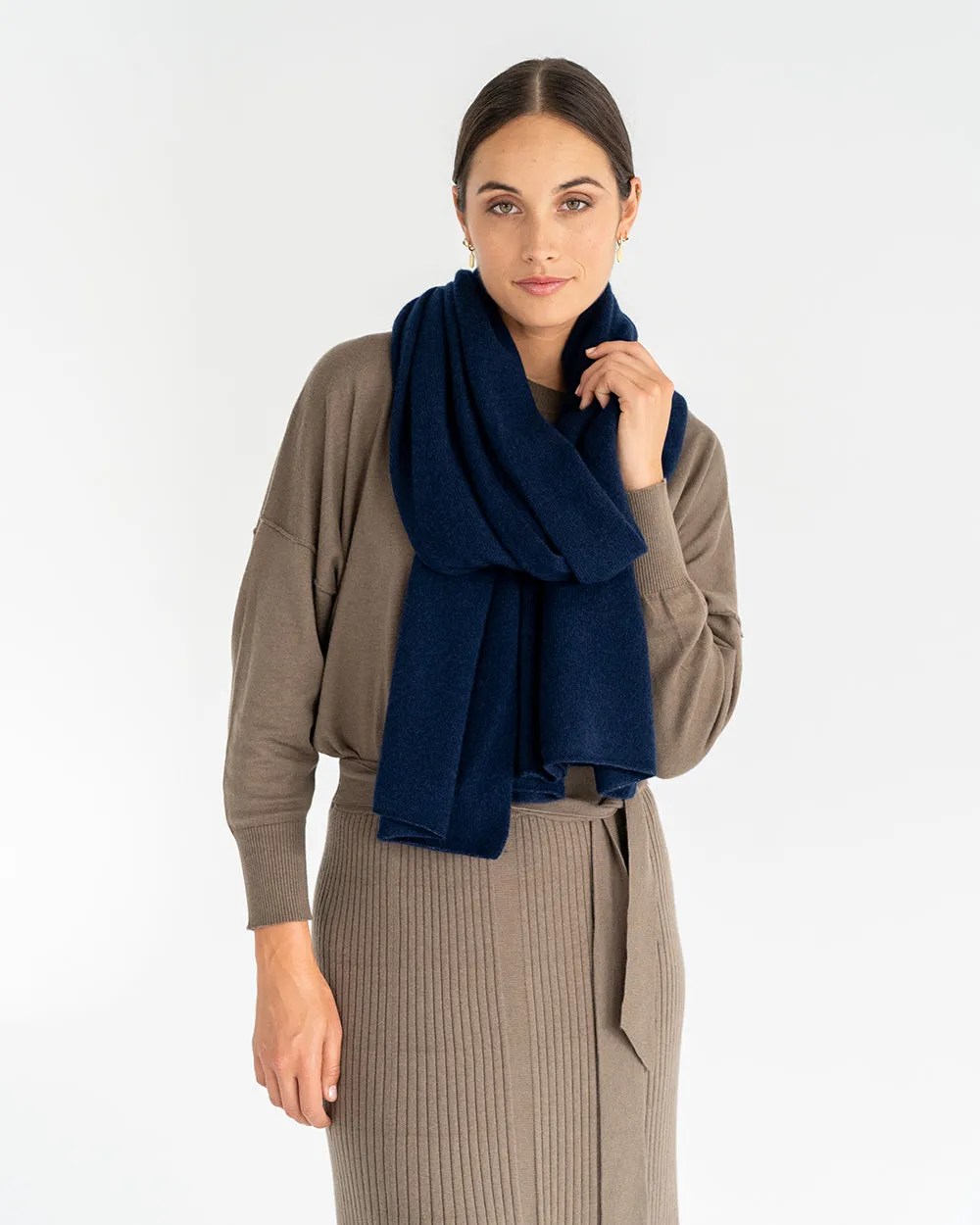 Cashmere Travel Wrap - Navy