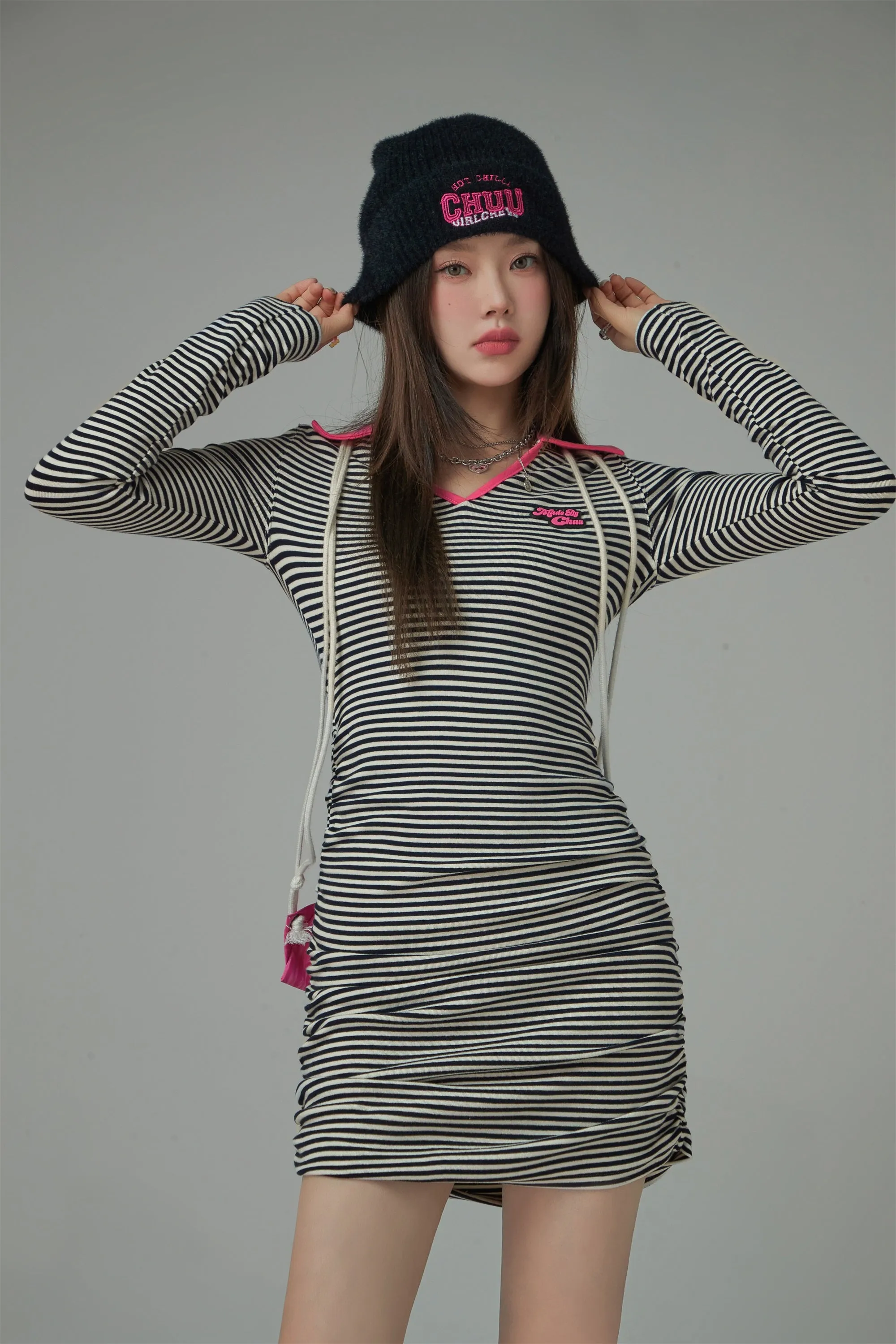 Casual Cutie Stripe V-Neck Dress