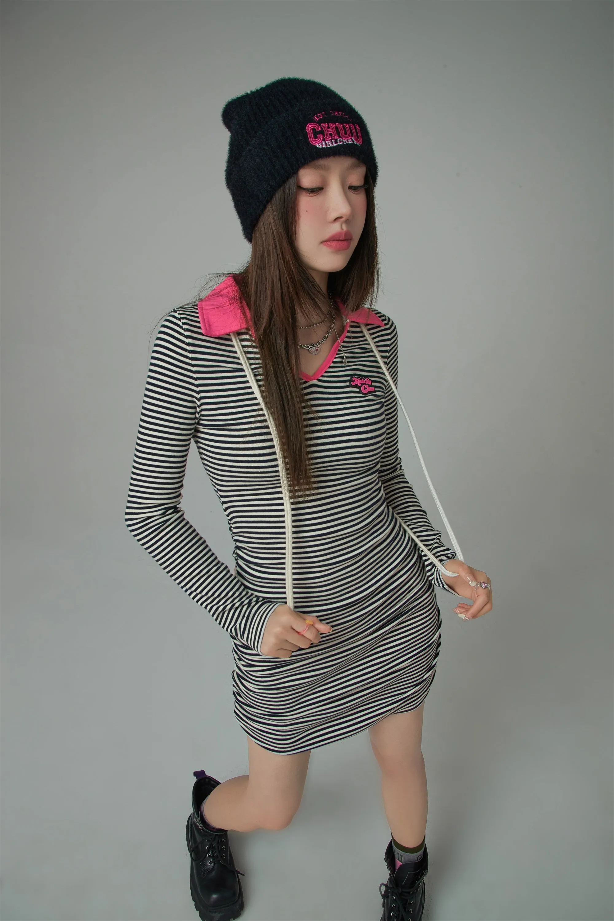 Casual Cutie Stripe V-Neck Dress