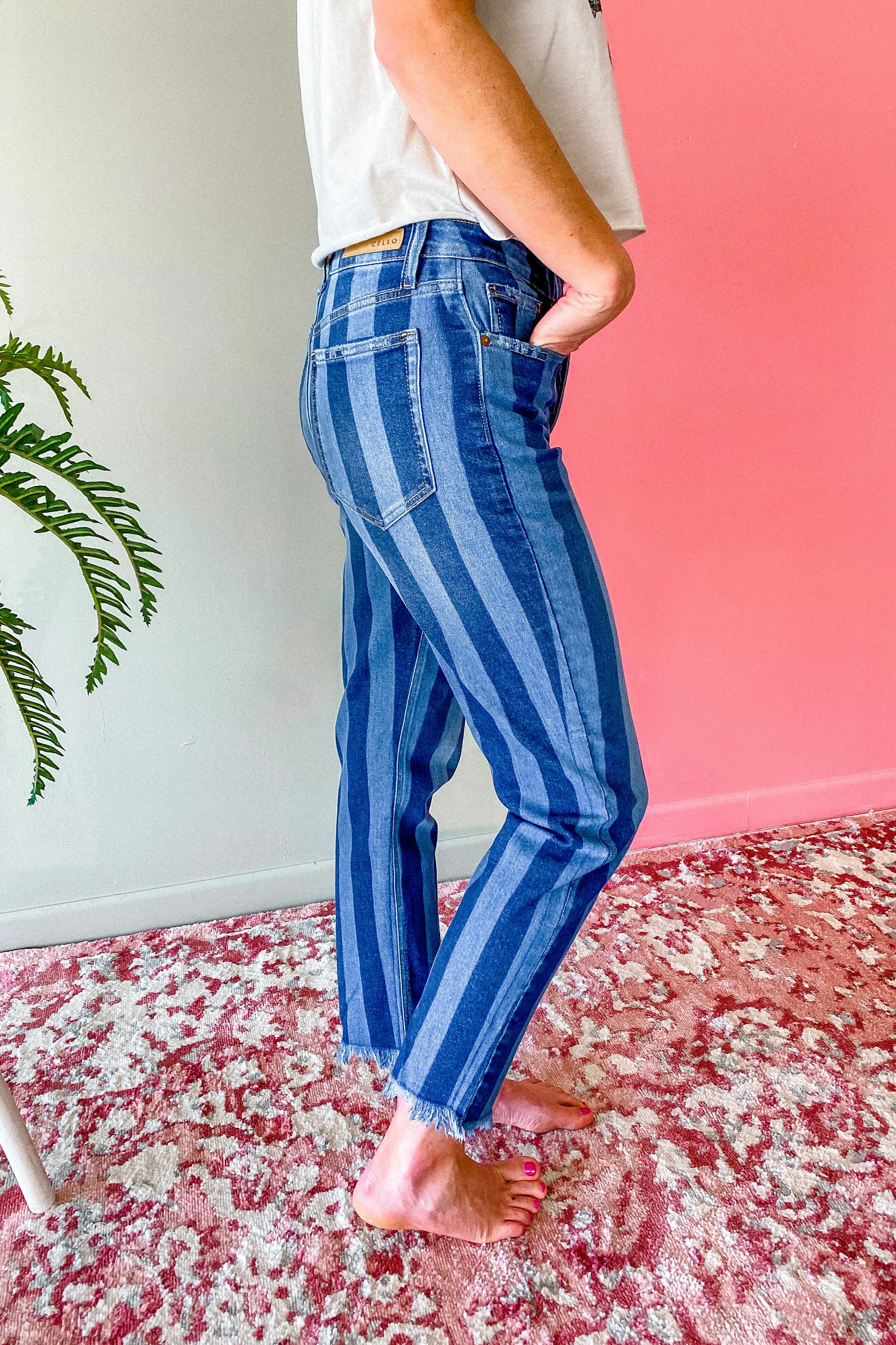 Cello Striped Straight Jean | FINAL SALE