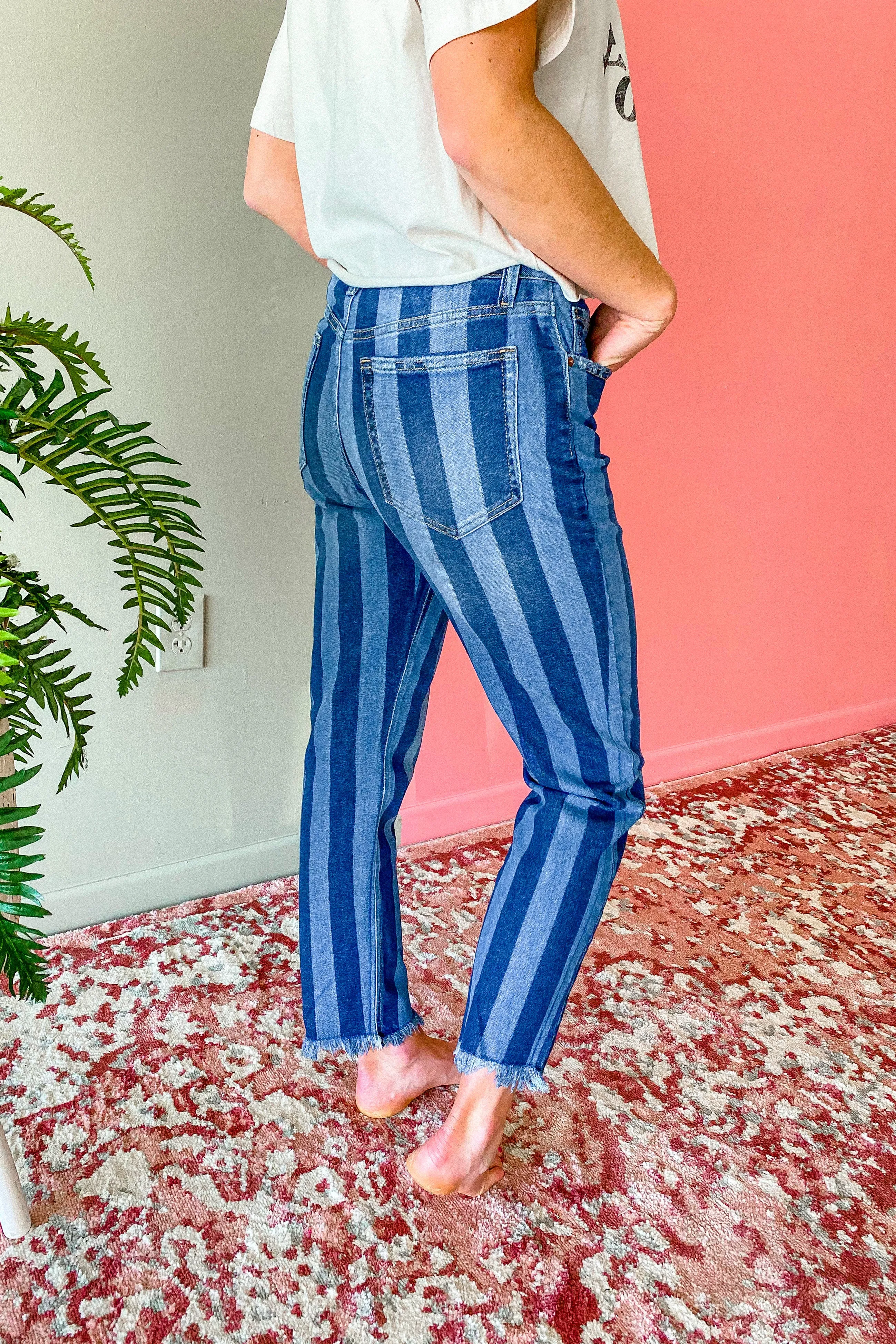 Cello Striped Straight Jean | FINAL SALE