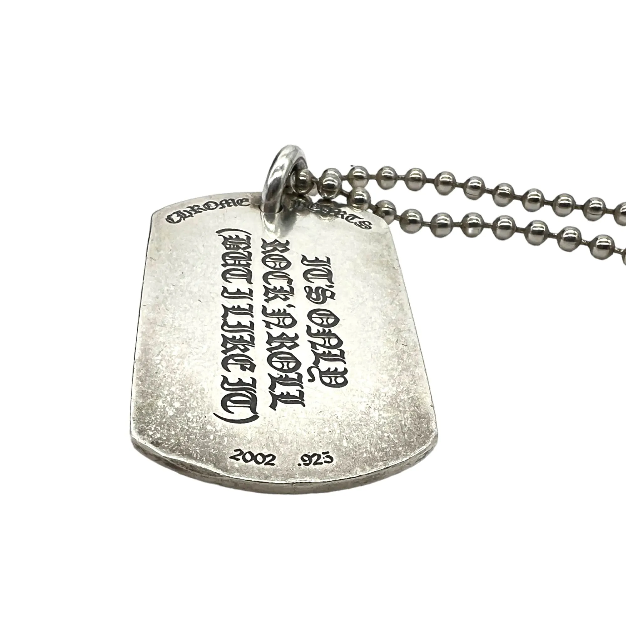 CHROME HEARTS Rolling Stones Dog Tag Pendant Necklace