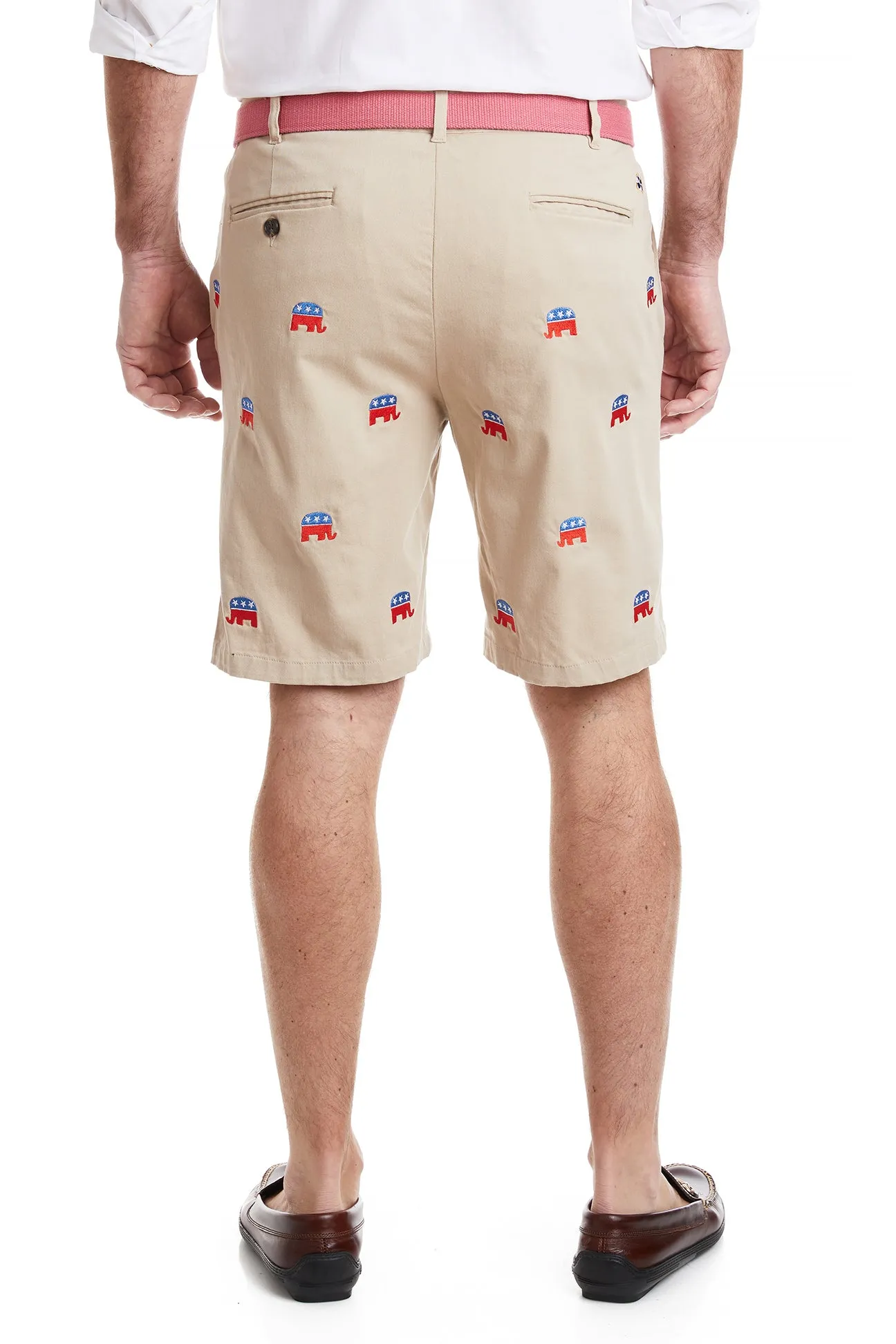 Cisco Shorts Stretch Twill Khaki with GOP Elephant