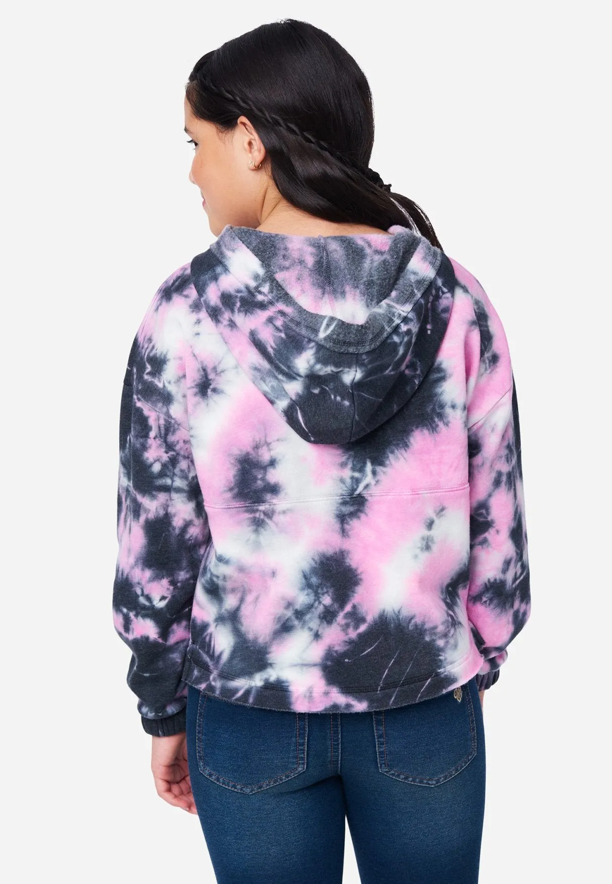 Collection X by Justice Tie-Dye Lace-Front Hoodie