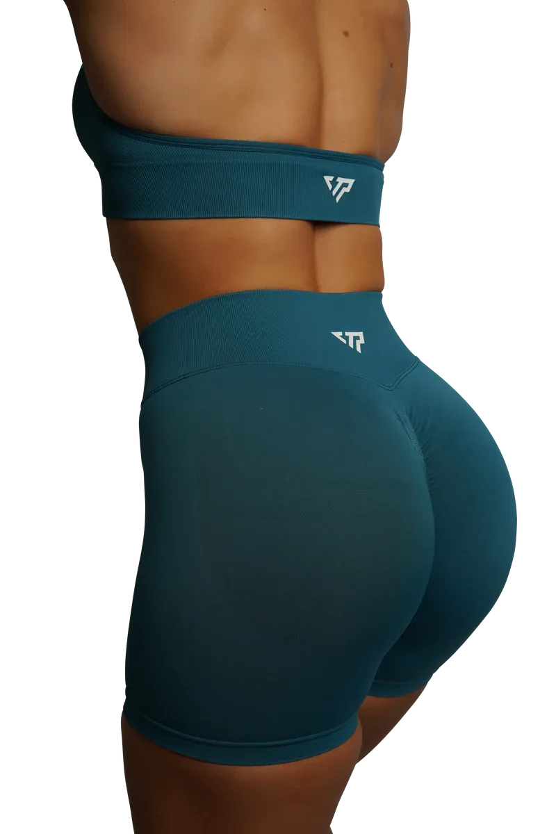 CORE SCRUNCH SHORTS - TEAL