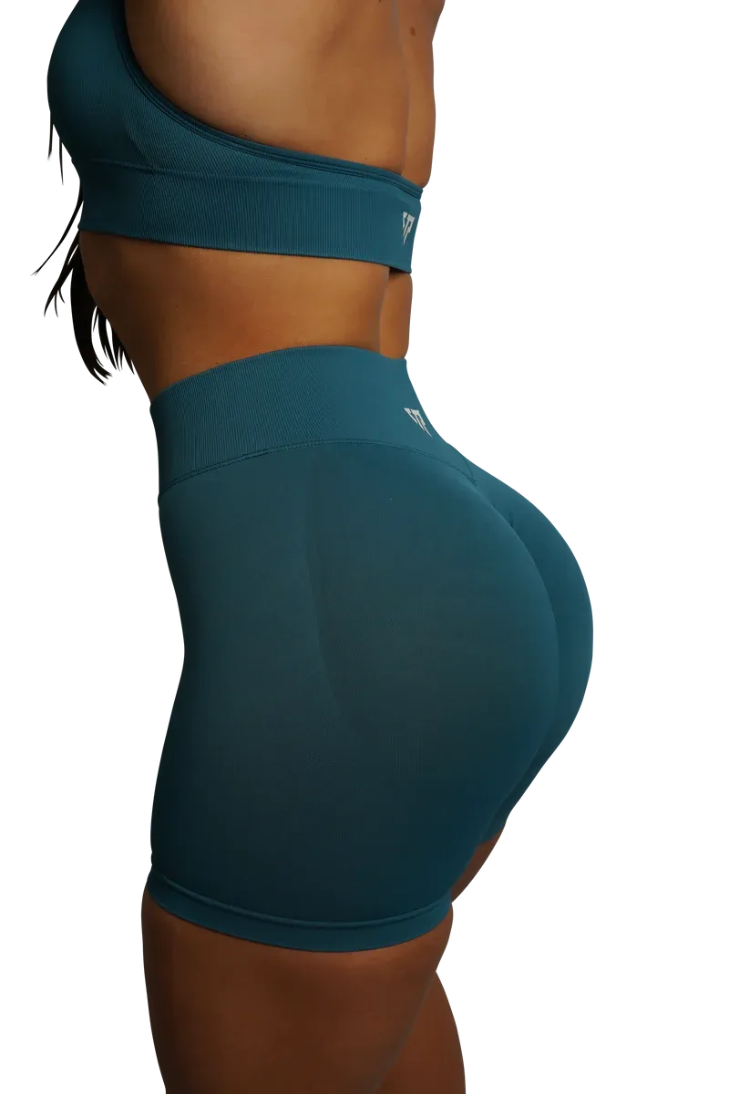 CORE SCRUNCH SHORTS - TEAL